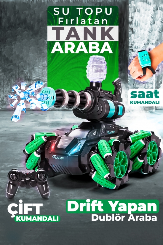 Drift Dublör Rc Su Bombası Atan Tank Araba