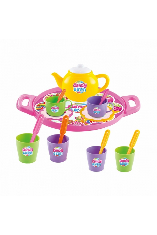 01593 Candy Ken Tepsili Çay Set -Dede