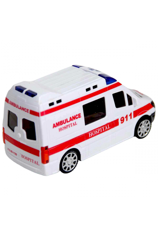 SOS Sesli ve 3D Işıklı Çarp Dön Pilli Ambulans